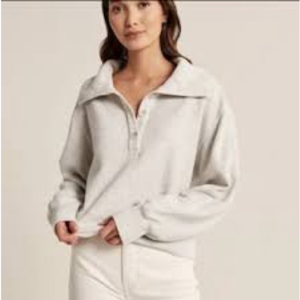 Abercrombie & Fitch soft cropped Henley sweatshirt